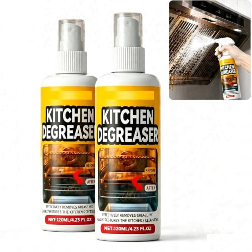 Grease Killer Spray - 100 ml, Gegen Eingebranntes Fett & öL, Backofen Herdplatte Grill, Oven Cleaner & Kitchen Cleaner, Against Burnt On Grease & Oil, Oven Hob Grill (2 Bottle)