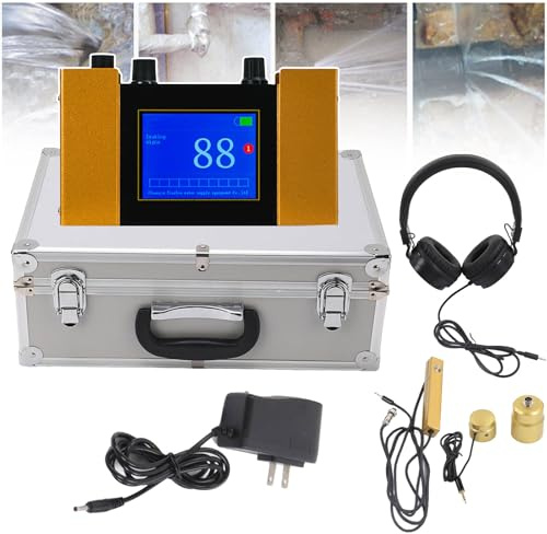 Detector de fugas de agua subterráneo, sensor geófono ultrasónico con pantalla digital, frecuencia ajustable para una detección eficiente de fugas y ahorro de costos