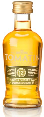 Tomatin 12 Year Old Highland Single Malt Scotch Whisky 43% alcohol/vol 5cl Mini Glass Bottle
