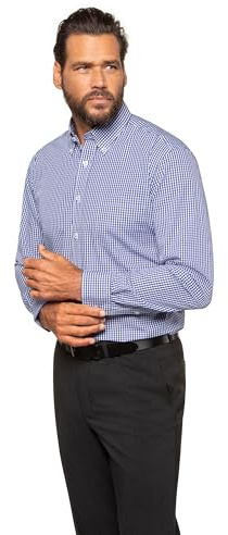 JP 1880 Camisa Vichy Easycare 1/1, Camisa para Hombre, Azul (Hellblau), 8XL
