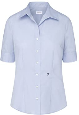 Seidensticker dam Blus - Strykfri Smal figursydd skjortblus – Slim Fit – skjortblus – kortärmad – 100% bomull