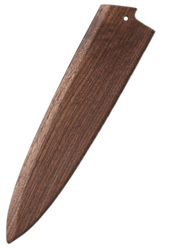 Aibote Handgjord naturlig svart valnötsträ japansk gyuto kockknivar mantel magnetisk kniv fodral hållare skydd träskydd (25 cm, svart valnöt rak ingång)