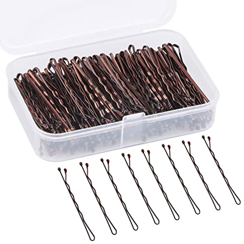 OWill Epingle Cheveux Femme ou Filles – 150 Pièces150 Pièces épingle à cheveux Marron – Barrette Cheveux Femme en Acier – Adapté à toutes – Avec boîte de rangement(Brun)