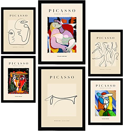 Nacnic Set mit 6 Postern in schwarzer Tinte. Frauen. Drucke des Fauvismus und Surrealismus für Innenarchitektur und Dekoration. A3 & A4 ohne Rahmen.