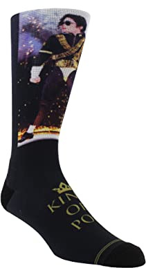 PERRI'S SOCKS, Gepolsterte Unisex – Einheitsgröße – Michael Jackson Offiziell lizenzierte Neuheit Socken – Lustige Socken für Damen und Herren, Schwarz und Gold., Medium