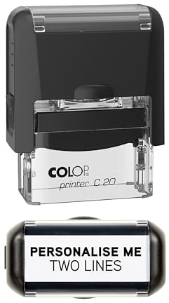 Custom Stamp with Black Ink Personalised Self-Inking Business Address Rubber - 38 x 14mm (2 Line)