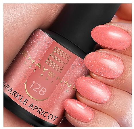 128 Sparkle Apricot Orange – SHAYENNE UV Gel Nagellack 15 ml – Für UV/LED Lampe – Hochglanz, Langanhaltend – Made in Germany
