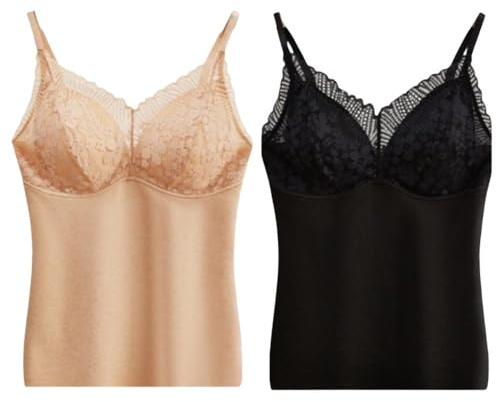 2 Pcs Hiver Dames Micropolaire Chaud Gilet Hauts avec Soutien-Gorge Intégré, Débardeurs Thermiques Femmes sous-Vêtements en Dentelle, Camisole Gilet sans Manches Maillot De Corps Cami Top, Abric