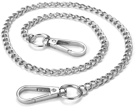 LZKHEH Stilvolle Edelstahl-Geldbörsen-Kette für Männer und Frauen, 53cm lang, mit Punk-Schlüsselanhänger. Ideal als Hose- oder Jean-Kette für Biker und Trucker.