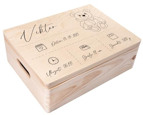 Creative Deco Personalised Baby Memory Box - Line Dividers