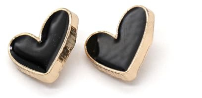 USOSOU 20Pcs 12mm(0.472inch) Heart Shape Gold Metal Buttons, for Clothing, Shirt, Dress, Small Sewing Decorations(Golden Black)