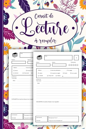 Carnet de lecture à remplir: Journal de lecture pour 100 livres, Fiches de lecture - Suivi de lecture - Objectif de lecture, Format A5. ... -10-