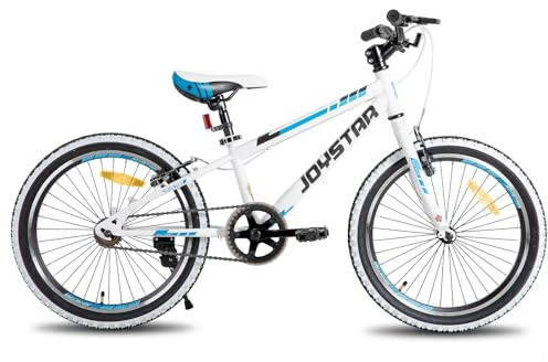 JOYSTAR Lubbock, vélo pour Enfants de 20 Pouces pour garçons et Filles de 6 à 10 Ans, VTT Semi-Rigide pour Enfants à 1 Vitesse, Blanc