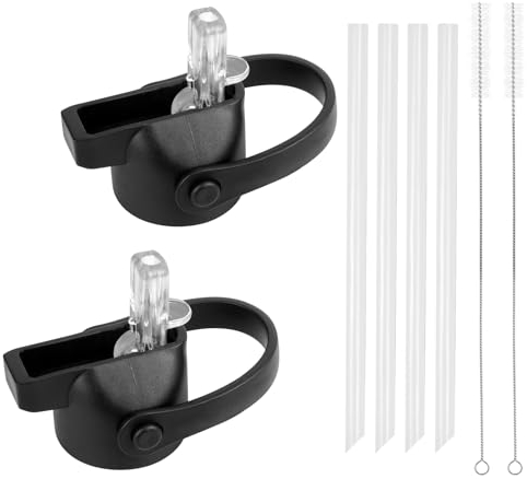 Straw Lid for Hydro Flask Wide Mouth Water Bottle, Sport Water Bottle Cap Accessories with 4 Straws and 2 Straw Cleaning Brush for Chilly's Water Bottle 260ml 500ml for Insulation Cup