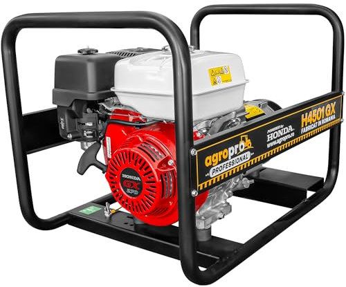 AgroPro H4501GX Generator mit 4,2 kVA und Honda-Antrieb GX270 – 9 PS, einphasig, tragbar, lange Laufzeit, Betriebsstundenzähler – ideal für den Einsatz in der Industrie und zu Hause