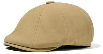 CLAPE Cappello Newsboy Cappello 8 Spicchi Berretto Piatto Gatsby cap Cotone Basco Uomo Donna Cappellino Baker Boy Khaki NBAP2502