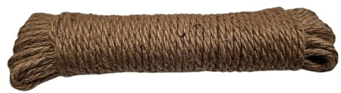 Spago Canapa Juta Naturale – Corda Grezza per Fai da Te, Arredo, Giardinaggio, Tiragraffi Gatti, Decorazioni Rustiche, Bomboniere – 4mm/6mm/8mm/10mm – 10m o 20m – Eco e Biodegradabile (10 Metri 6 mm)