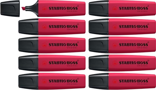 STABILO BOSS ORIGINAL - Evidenziatore - NatureCOLORS Wildflower - Confezione da 10 - Borgogna