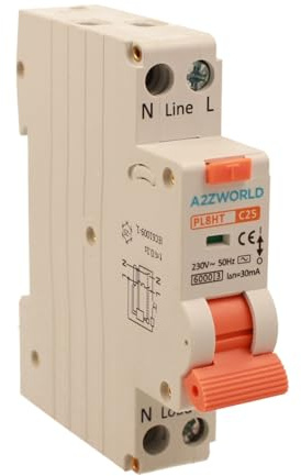 Interrupteur Différentiel Magnétothermique 1 Module 25A C25, 1P+N 6KA 30mA 220V, RCBO Slim Type AC Courbe C, Série PL8HT Professionnel