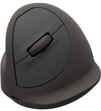 Fellowes Ratón Vertical Ergonómico Breyta Plus Mediano para Zurdos – Bluetooth inalámbrico, dongle inalámbrico o Cable, Contenido Reciclado, protección antimicrobiana Microban, batería Recargable