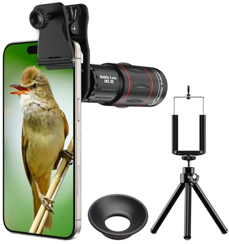Evil Eye 18X teleobjektiv – BAK4-prisma, FMC-ersättning, ultralätt design, dubbelt läge med stativ, kompatibel med iPhone 12-17 och Android, perfekt för resor, djurobservation och sportevenemang