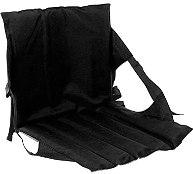 Sitzkissen Sitzmatte Mit Rückenlehne Faltbar Klappbar Thermokissen Stadionkissen Bodenkissen für Kinder Erwachsene Senioren zum Ausflug Camping Wandern Outdoor Dick Gepolstert Robust,(Schwarz)