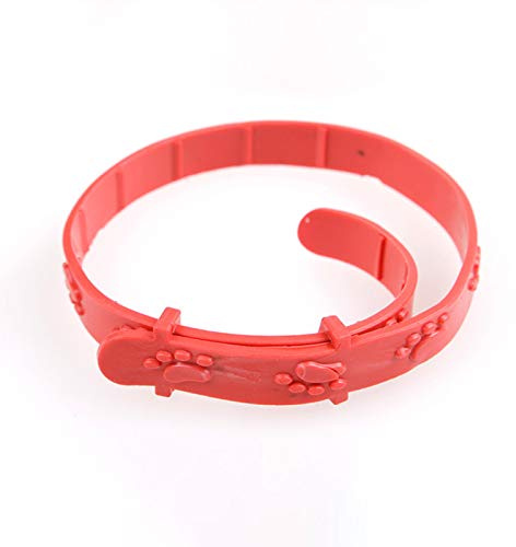 Yicare Collier Anti-Puces Anti-Tiques Protection 8 Mois de Protection pour Chats et Chiens, Rouge (33.5)