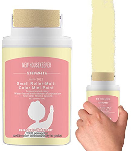 Dubbulon Wall Paint Brush Roll, Wall Small Roller Brush Paint, Small Rolling Brush Wall Latex Paint, Portable Damage Wall Repair Tool With Small Roller, Wall Repair Cream Rolling Brush Easy To Apply