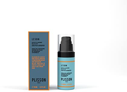 Plisson - Bartöl mit 6 Ölen, angereichert mit natürlichem Vitamin E – 99% Inhaltsstoffe natürlichen Ursprungs – 30 ml
