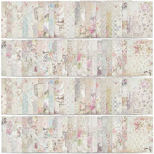 GORGECRAFT 100 Blatt 50 Stile Blumen Scrapbook-Papier 14x10cm Vintage-Blumen-Thema Dekoratives Bastelpapier Kartonblock Für DIY-Origami-Kartenherstellung Scrapbooking Fotorahmen Album Kunstdekoration