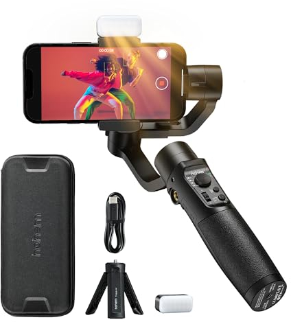 Gimbal Estabilizador, hohem iSteady Mobile Plus Kit Actualizado 2024, Cardán 3 Ejes con Rastreador AI, Payload 280g, Modo Ultragran Angular para Teléfono Móvil iPhone 15/14 Pro/MAX/Android