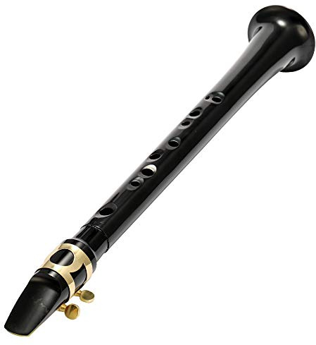 FUNFANG C-Key Little Saxofon, svart, bärbar plastsax för att göra musik överallt