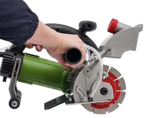 Kaichenyt Ranuradora de pared, ancho de ranura 50 mm, profundidad máxima de ranura 37 mm, flujo máximo 54 oz/min, arranque suave, máquina de corte de ranura de hormigón con 2 hojas de sierra