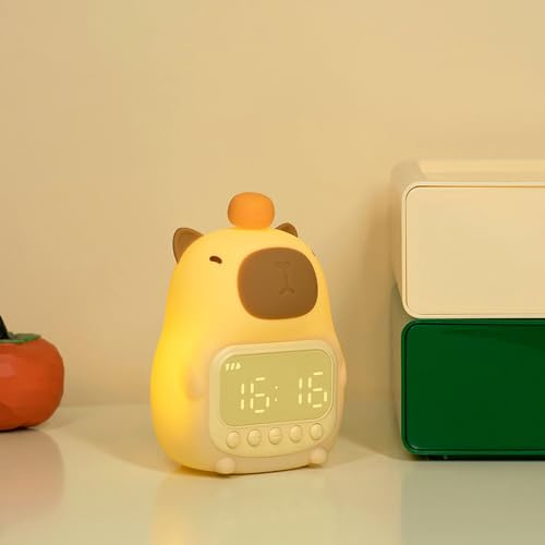 Capybara Nattljus Väckarklocka Kawaii Barn Capybara Dimbar USB Sänglampa för Barnrum, Vardagsrum, Dekoration, Presenter