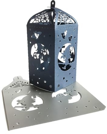 Matrices de Découpe de Lanterne D'halloween 3D Boîte Cutting Dies Matrice de Découpe Lanterne Halloween Pochoir Outil Découpage Gaufrage Décoration Lanterne de Halloween Fête Cartes Album