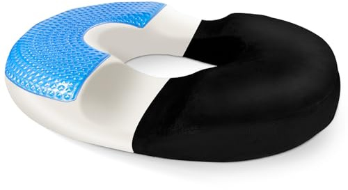 ChicSolis Cojín Silla Oficina Cojín Ortopédico: Cojín para Coxis con Capa de Gel, Cojin Hemorroides, Cojin Antiescaras, Memoria Viscoelástica para Hogar, Oficina, Sofá, Silla de Ruedas, Asiento Coche