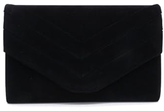 CORIOS Borsetta da Sera da Donna Velluto Clutch Pochette Piccolo con Catena Borsa Sposa Elegante Borsa a Tracolla Retro Borsa a Spalla Borse Messenger per Cocktail Festa Cerimonia Ballo Nero