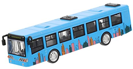Garneck Autobus in Lega 1:70 Azione Pull Back per Bambini, Giocattolo Blu Stimola la Creatività, Veicolo Educativo per Ragazzi e Bambini