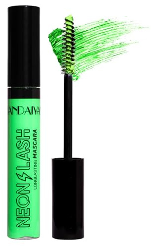 Grün-Colorful Fluorescent Mascaras Makeup, Volumizing & Lengthening Mascara for Eyelashes Waterproof Long-lasting Charming, Cruelty Free Vegan Eye Makeup
