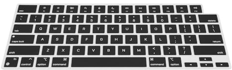 kwmobile Protector Compatible con Apple Macbook Air 13 M4 2025 A3240 - Cubierta para Teclado inglés US QWERTY - Negro