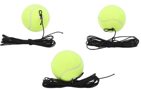 Greensen 3 St Träningsbollar för Tennis, Premium Gummi Inuti Syntetfiberkonstruktion med Elastiskt Snöre, för Självträning Av Serve, Volley och Spel Inomhus och Utomhus