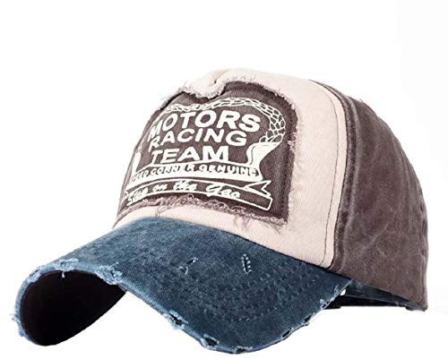 Tuopuda Nueva Unisex Gorra de béisbol algodón Mezclado Motocicleta Gorra molienda Borde Haga Viejo Sombrero (E)
