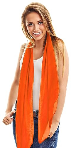 TOSKATOK® Bufandas lisas de moda para mujer, amplia gama de colores, naranja, Taille unique