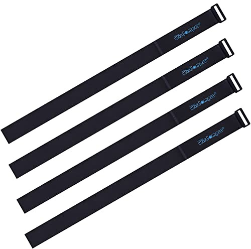 Extra Large 4 Pack 2 x 60 Inches Hook and Loop Strap, Reusable Fastening Cable Tie Down Straps by Wisdompro - Reusable, Durable Functional Cinch Cable Straps for Your Home, Office, Workspace