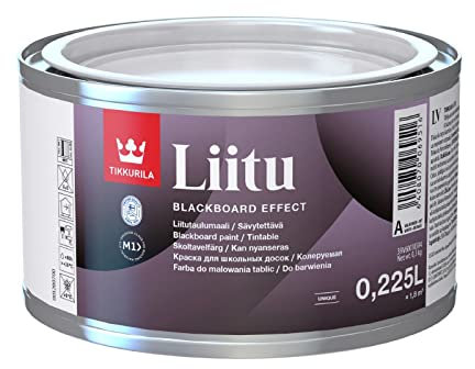 TIKKURILA Liitu - Matt Blackboard Paint For Walls & Furniture - Thousands Of Colours Available - Water-Based - 0.25 Litre