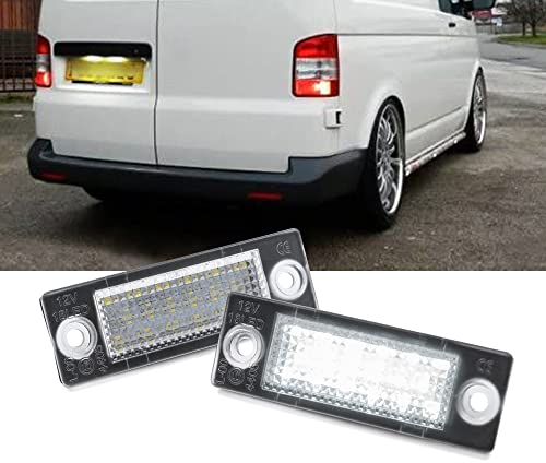 Bynome Led Kennzeichenbeleuchtung Glühbirnen CanBus Fehlerfrei Nummernschildbeleuchtung SMD für VW Caddy MK3 Transporter T5 Golf MK5 PAssat B5 B6 Jetta Touran Skoda Superb