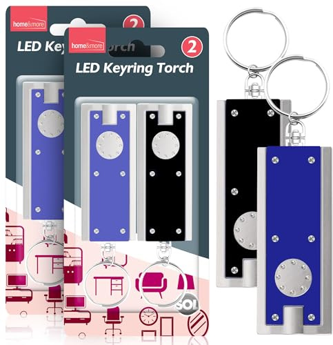 SOL 4pk LED Keyring Torch Compact Pocket Light with Built in Batteries Mini Keychain Lamp for Camping Hiking Outdoor Travel Emergency Use Portable Bright Utility Illumination