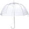 Parapluie transparent pour la pluie adulte, parapluie transparent cloche mariage photo - ouverture automatique, poignée crochet dôme transparent 8 côtes (Blanc)