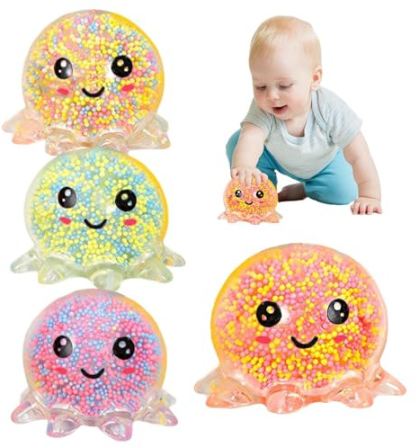 Evember 4 colores bolas pequeñas anti estrés adulto niños pulpo Squishy juguete anti estrés squishy bola anti estrés juguete de prensado Sensorial anti estrés (aleatorio*1)