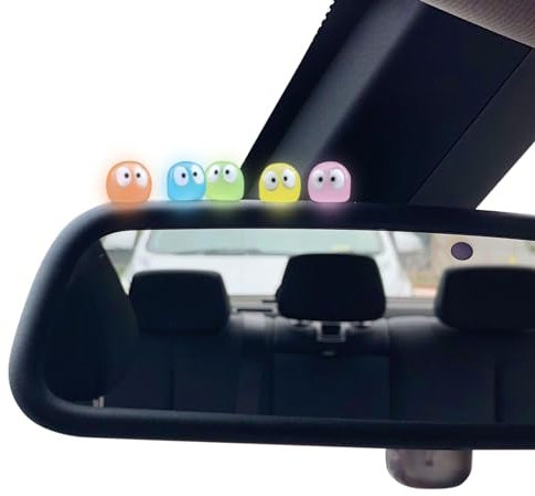 20 PCS Colorful Luminous Soot Sprites Car Decor Set,Rearview Mirror and Dashboard Accessories for Cute Anime Theme Interior Decor, Cute Anime Decor for Car Rearview Mirror. (Multi-Coloured)
